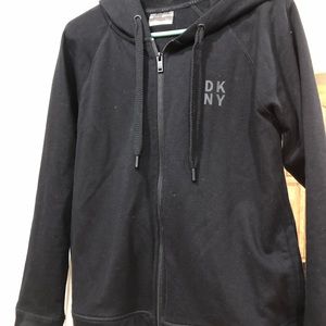 DNKY black zip up hoodie